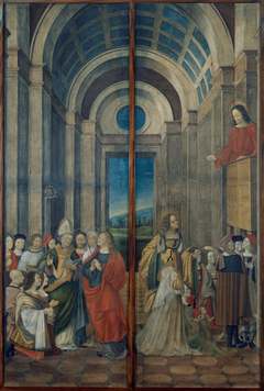 Mary Magdalene, Martha, Lazarus and Maximinus Worshipped by the Prince and Princess of Provence and Mary Magdalene Listening to Christ's Sermon by Alvise Donati