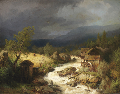 Mill on a Torrent by Hermann Ottomar Herzog