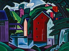 Motive of Space and Form—A New Jersey Village (Montville) by Oscar Florianus Bluemner