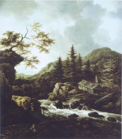 Mountainous landscape with a torrent by Jacob van Ruisdael