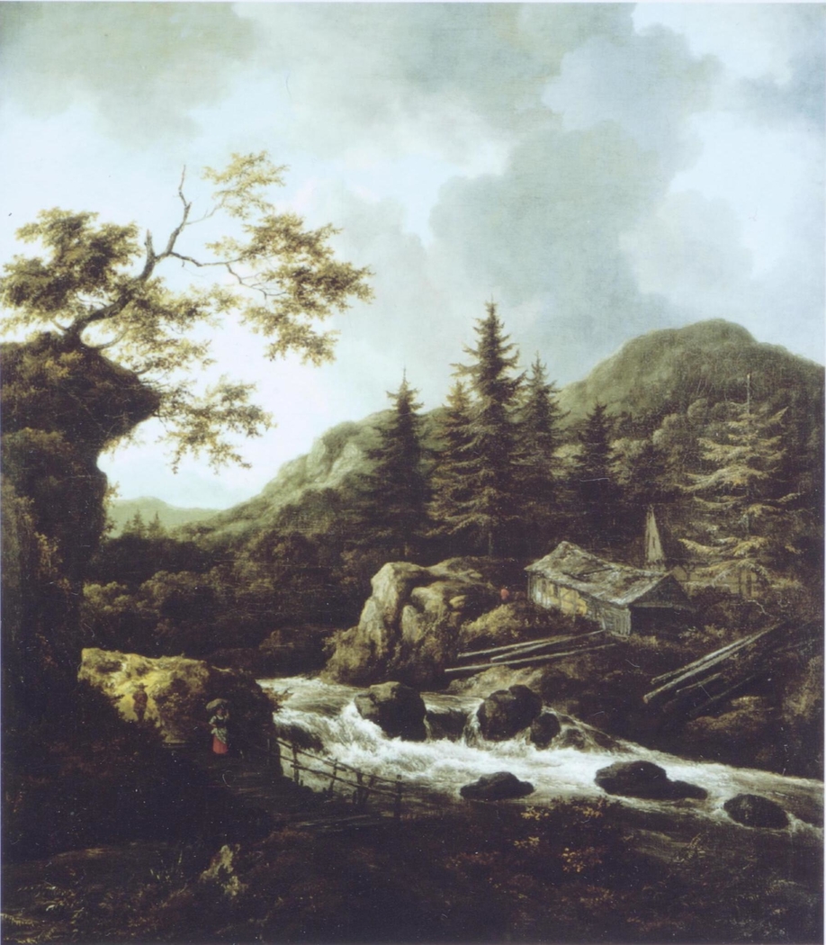 Mountainous landscape with a torrent