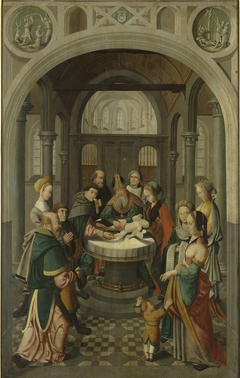 Panel of an Altarpiece with Circumcision of Christ, on verso is Resurrection of Christ
