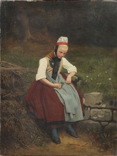 Peasant Girl in Hessian Costume by Franz Meyerheim