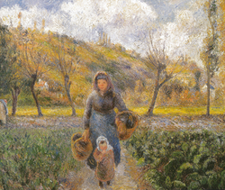 Peasant Woman and Child Returning from the Fields, Auvers-sur-Oise