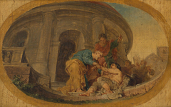 Petrus und Johannes heilen den Lahmgeborenen im Tempel
