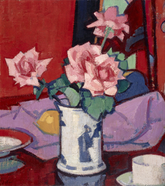 Pink Roses, Chinese Vase