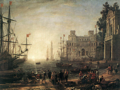 Port Scene with the Villa Medici by Claude Lorrain