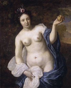Portrait of a woman as Venus with Paris' apple