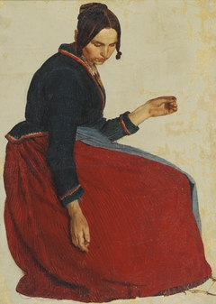 Portrait of a woman in a red skirt