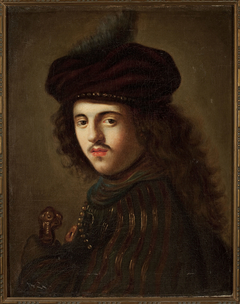 Portrait of a young man in a beret by Govert Flinck