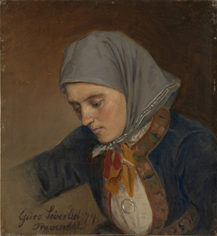 Portrait of Guro Sivertsdatter Travendal by Adolph Tidemand