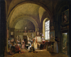 Replica of 'Interior of the Studio of Van Dael and his students at the Sorbonne' by Philippe-Jacques van Bree