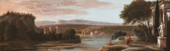 River Landscape with Classical Ruins and a Castle