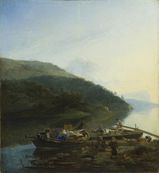 Riverscape with Laden Boats