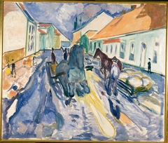 Runaway Horse in Street by Edvard Munch