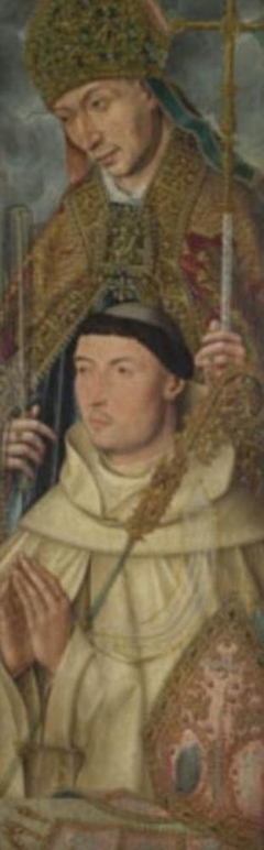 Saint Ambrose with Ambrosius van Engelen (?) by Netherlandish