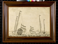Sea with sailing ships by Willem van de Velde the Elder
