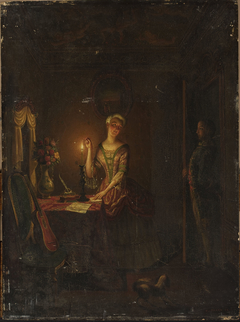 Sealing a letter with wax by Willem Thans