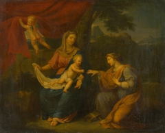 Seated Madonna with St. Catherine by Anonymous