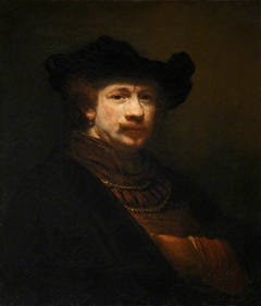 Self-portrait (after Rembrandt) by Douglas Cowper
