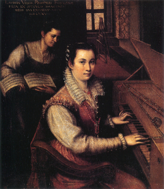 Self-portrait at the Virginal with a Servant by Lavinia Fontana