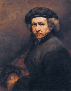 Self Portrait with Beret and Turned-Up Collar by Rembrandt