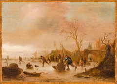 Skaters Near a Village by Isaac van Ostade