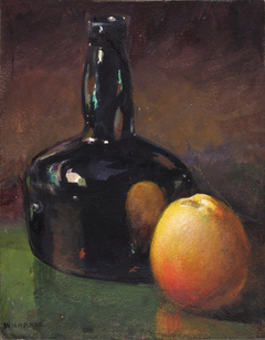 Still Life--Apples and Bottle