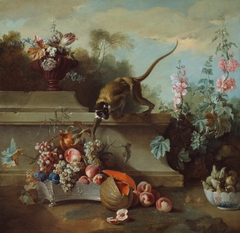 Still Life with Monkey, Fruits, and Flowers