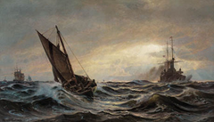 Storm at Drogden in the Sound. by Christian Mølsted