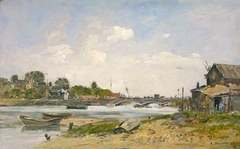 The Bridge over the Touques at Deauville by Eugène Louis Boudin