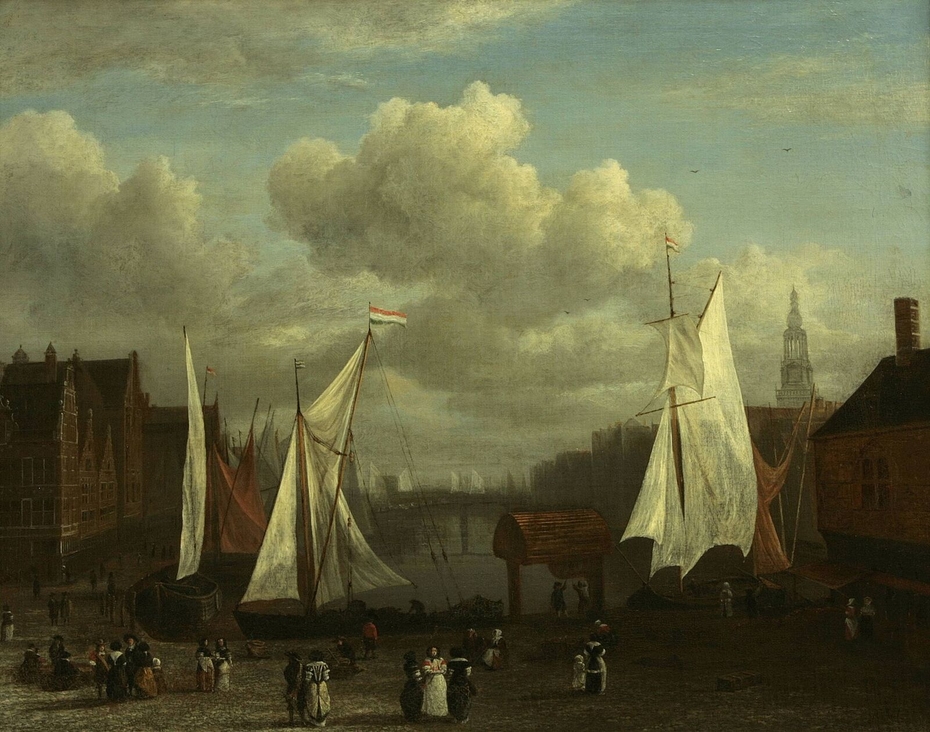 The Damrak in Amsterdam