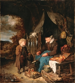 The Pancake Baker with a Boy
