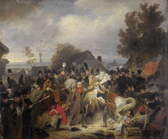 The Prince of Orange changing his Wounded Horse during the Engagement at Boutersem