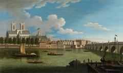 The Thames at Westminster Abbey by Joseph Nickolls