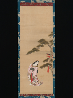 The Third Princess and a Cat, from the "New Herbs I" (Wakana I) chapter The Tale of Genji (Genji monogatari} by Matsuno Chikanobu