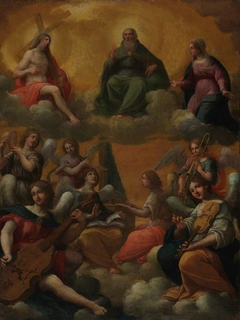 The Trinity with the Virgin Mary and musician angels by Francesco Albani