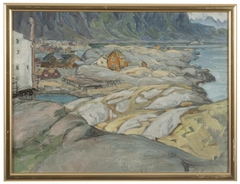 The Village at the Foot of the Mountain. Study from Lofoten by Anna Boberg