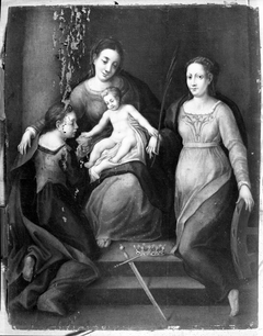 The Virgin and Child with Saints Mary Magdalene and Catherine of Alexandria by Pomponio Allegri