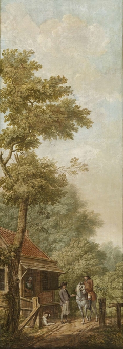 Three wall hangings with a Dutch landscape by Unknown Artist
