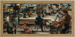 Transportation of the Mail (mural study, U. S. Post Office Department, Washington, D.C.) by Alfred D Crimi