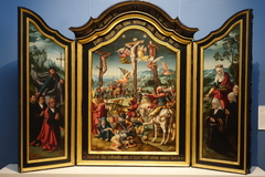 Triptych with the Crucifixion and Donors by Pieter Coecke van Aelst