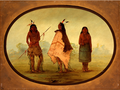 Two Apachee Warriors and a Woman by George Catlin