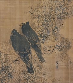 Two Crows by Matsumura Goshun