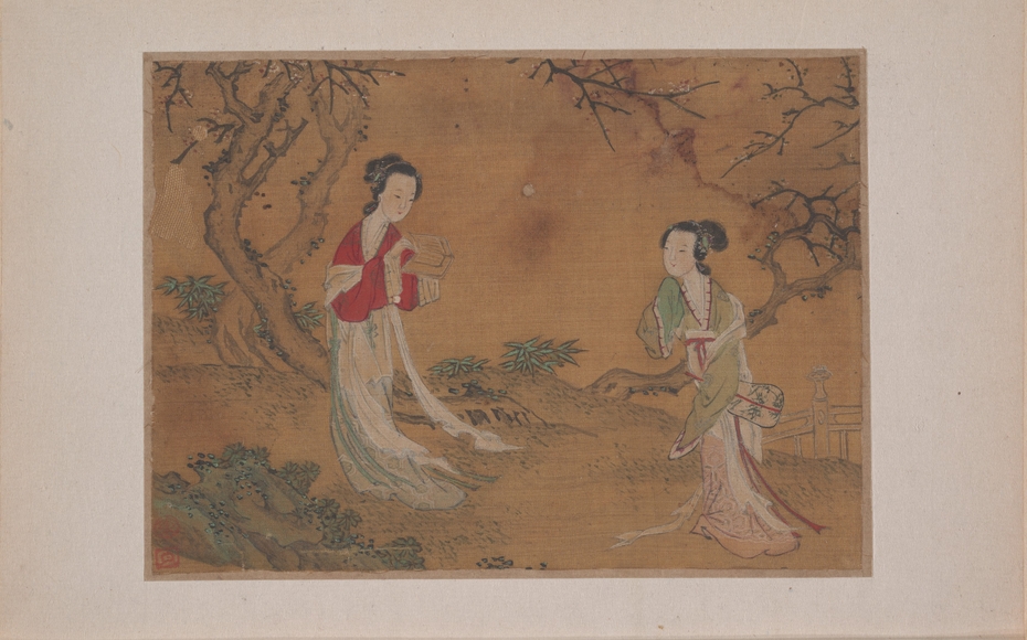 Two Ladies in Foreground of Landscape