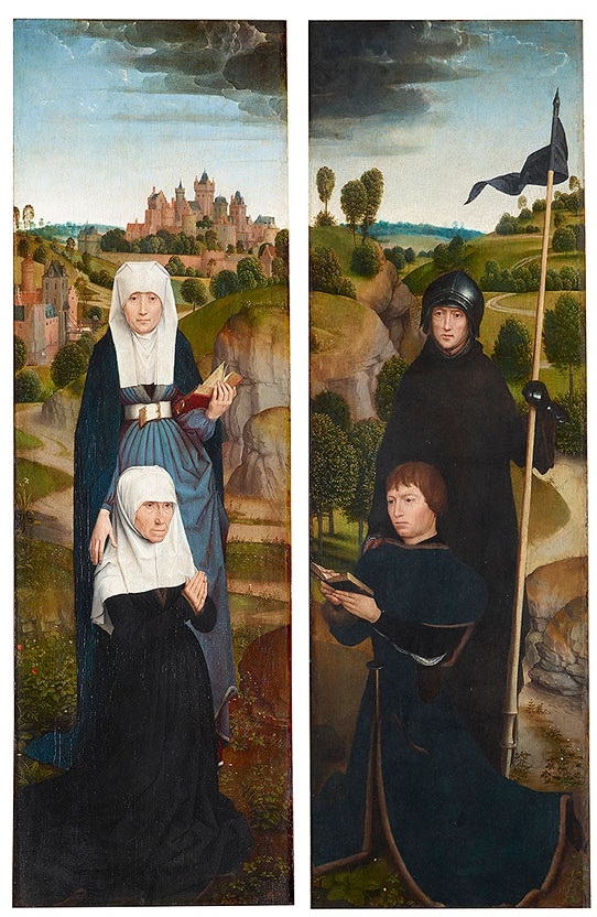 Two Wings of a Triptych with Portraits of the Donors