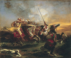 Exercices militaires des Marocains by Eugène Delacroix