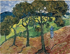 Landscape with Trees and Figures by Vincent van Gogh