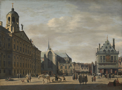 View of Dam Square, with the Old Weigh House by Gerrit Adriaenszoon Berckheyde