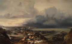 View of the city and port of Dieppe by Eugène Isabey